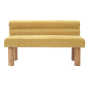 Noble House dining upholstered bench with padded seat and wooden legs, placed in a modern dining room setting