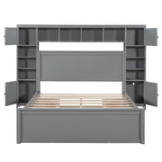 DreamHaus cabinet bed with integrated shelf, storage cabinet, and built-in sockets, showing its sleek, modern design in a contemporary room.