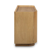 Natural ash Moora 4-door sideboard by TOV Furniture featuring sleek modern design and ample storage space.