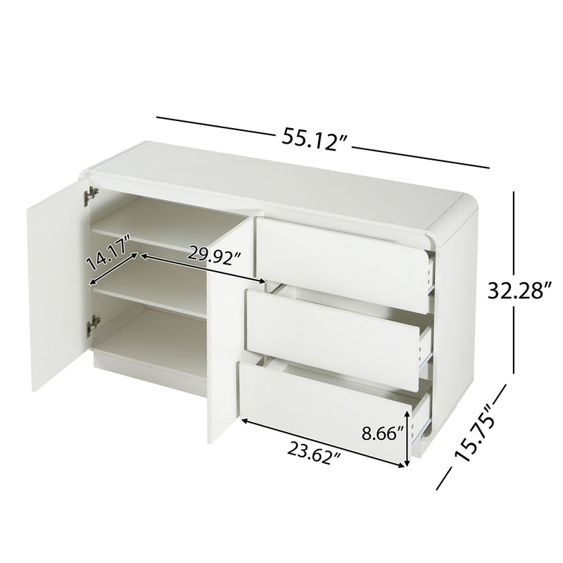 Sideboard, Wide Storage With 2 Doors And 3 Drawers - R&R Furniture Gallery (Fountain Valley, CA)