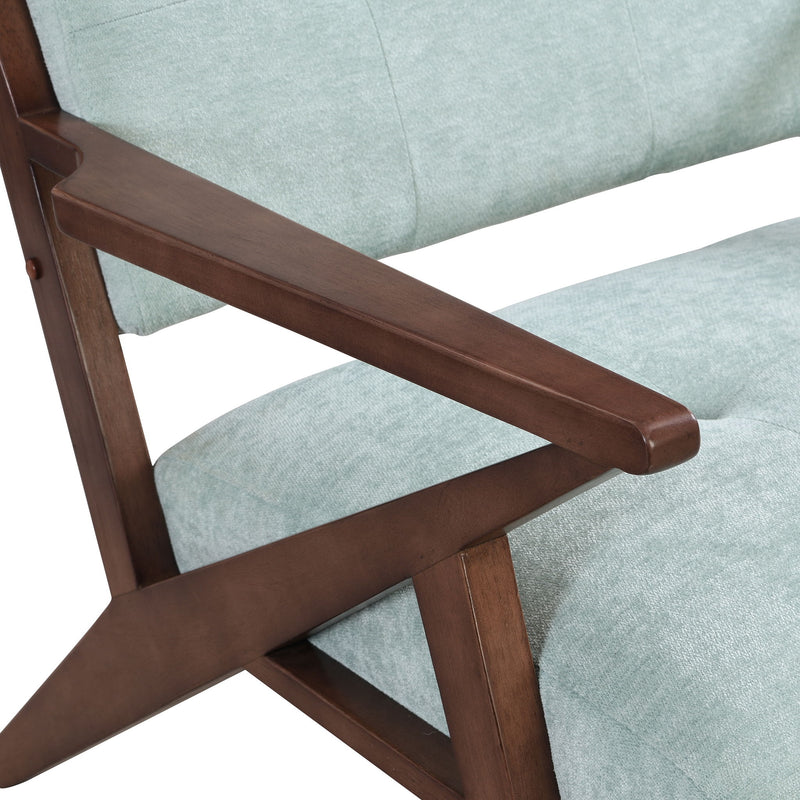Modern Accent Chair With Plush Cushions, Angled Arm Design - Green - R&R Furniture Gallery (Fountain Valley, CA)