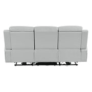 Elonzo - Power Motion Sofa With LED, Power Headrest & Speaker - Light Gray - R&R Furniture Gallery (Fountain Valley, CA)