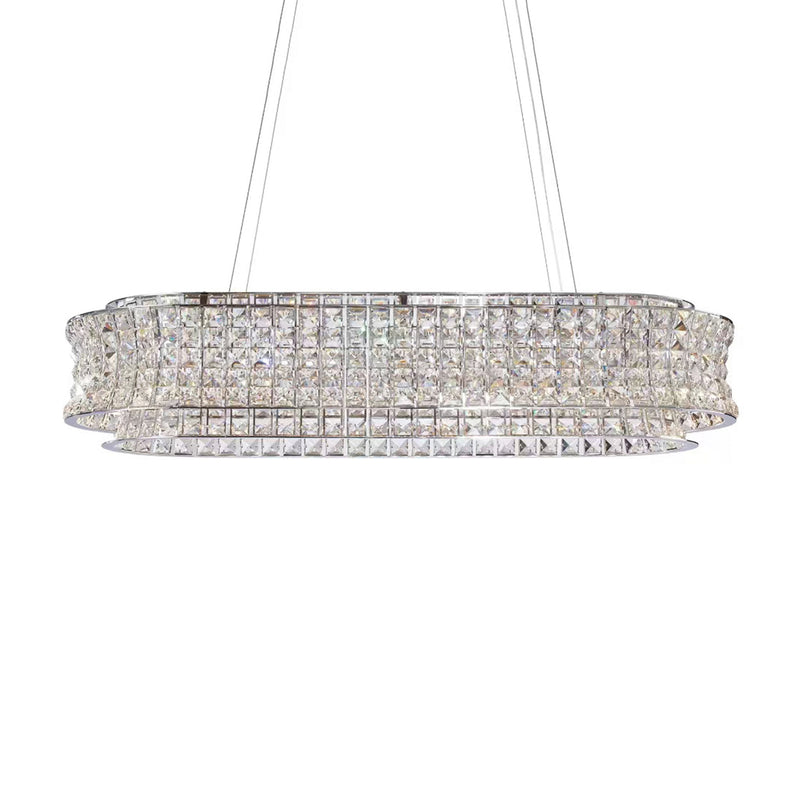 Michael Amini Lighting - Galaxy Oval LED Crystal Chandelier - Chrome