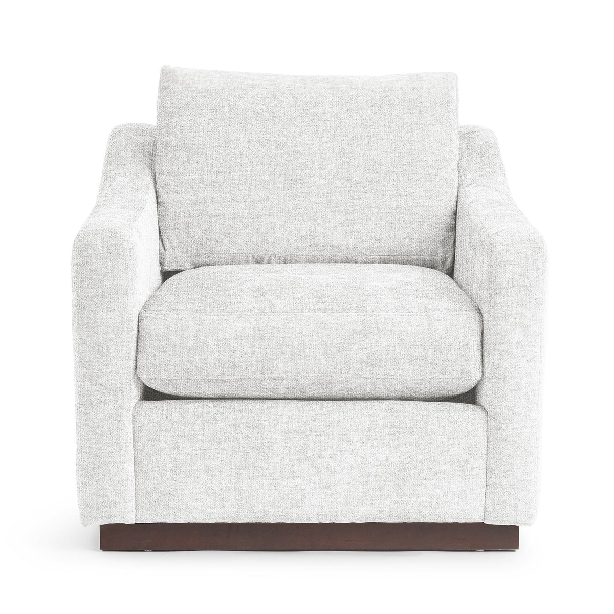 Classic Home Aspen accent arm chair with plush fabric, wooden legs, and a modern design, perfect for living room or bedroom seating.