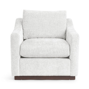 Classic Home Aspen accent arm chair with plush fabric, wooden legs, and a modern design, perfect for living room or bedroom seating.