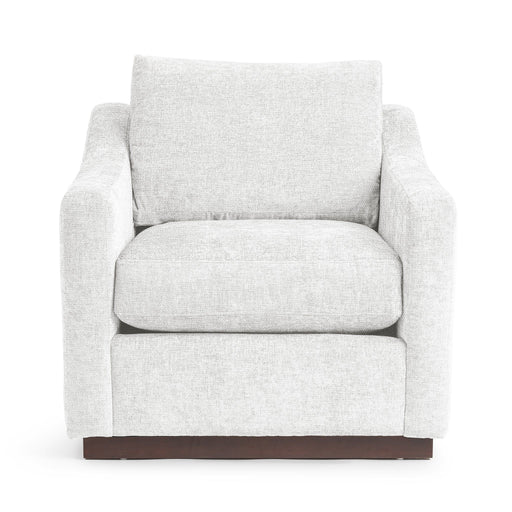 Classic Home Aspen accent arm chair with plush fabric, wooden legs, and a modern design, perfect for living room or bedroom seating.
