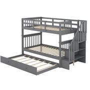 Stairway Bunk Bed With Storage And Guard Rail For Bedroom - R&R Furniture Gallery (Fountain Valley, CA)