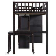 Loft Bed With Stairs, Bookshelf, Drawers, Desk & Wardrobe, Space Saving Multifunctional Furniture - R&R Furniture Gallery (Fountain Valley, CA)