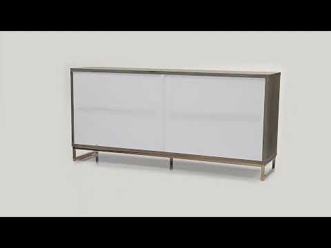 Paavan - Console Cabinet - White Marble Print Oak & Champagne - R&R Furniture Gallery (Fountain Valley, CA)