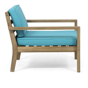 Antoine - Outdoor Acacia Wood Club Chairs With Cushions, (Set of 2) - R&R Furniture Gallery (Fountain Valley, CA)