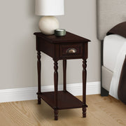 8th Street accent side table with two tiers, storage drawer, traditional style, featuring a stylish and functional design.