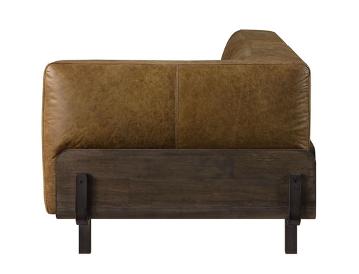 Blanca - Sofa - Chestnut Top Grain Leather & Rustic Oak - R&R Furniture Gallery (Fountain Valley, CA)