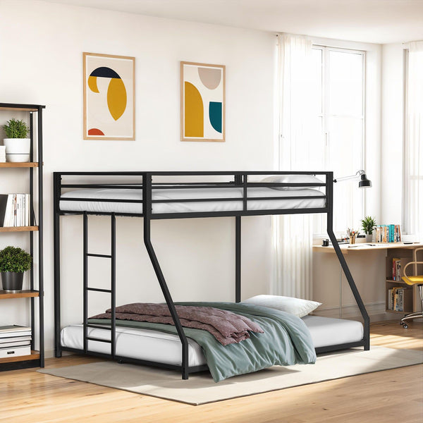 Rothwell - Twin/Full Metal Bunk Bed, Matte Black