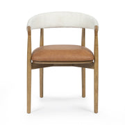 TOV Furniture Vina dining side chair with cognac and cream upholstery, featuring a stylish and modern design.