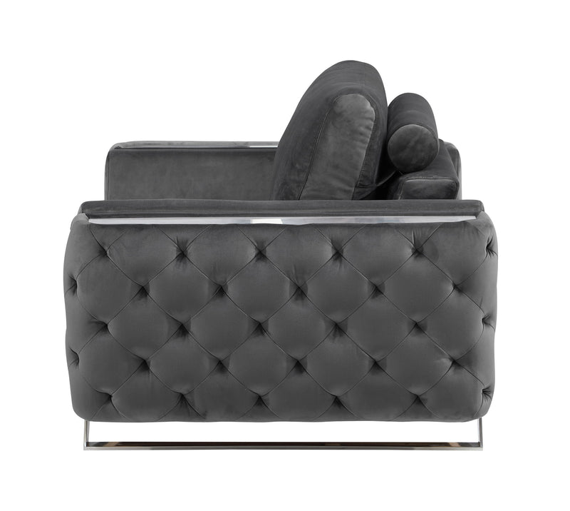 1051 - Contemporary Velvet Chair - R&R Furniture Gallery (Fountain Valley, CA)
