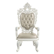 Vanaheim - Arm Chair (Set of 2) - Beige Synthetic Leather & Antique White - R&R Furniture Gallery (Fountain Valley, CA)