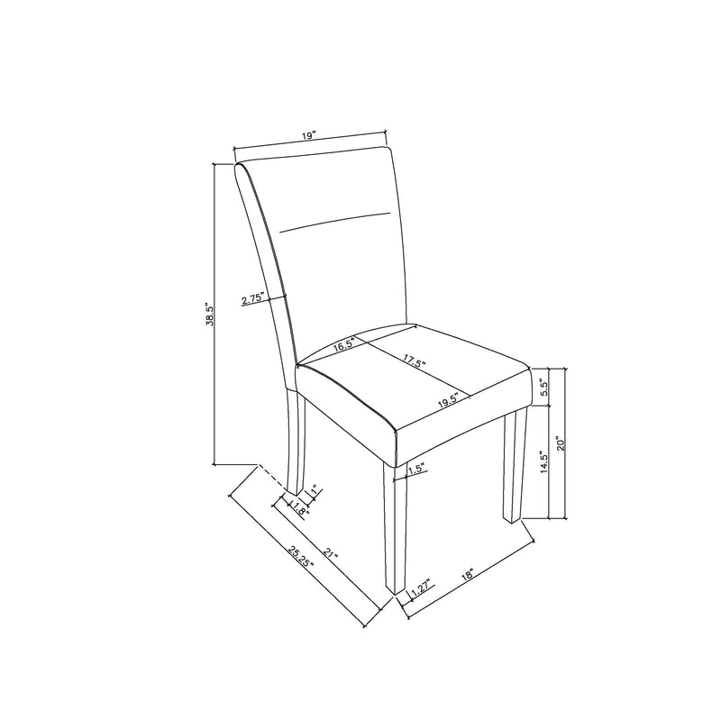 Olga - Dining Chair Set (Set of 2) - Charcoal Black - R&R Furniture Gallery (Fountain Valley, CA)