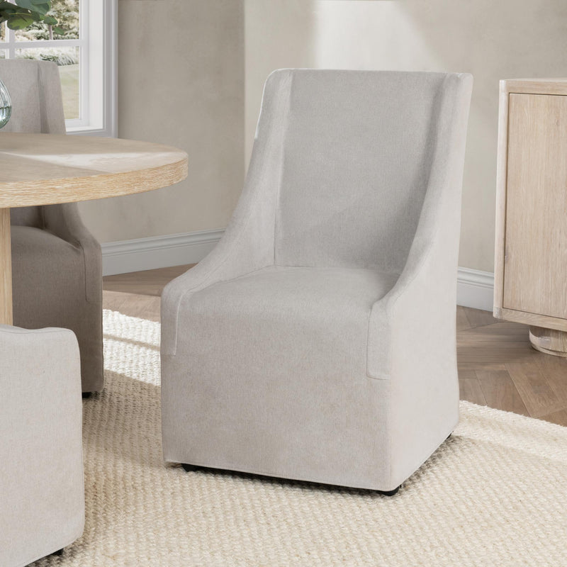 Warwick - Upholstered Rolling Dining Chair - R&R Furniture Gallery (Fountain Valley, CA)