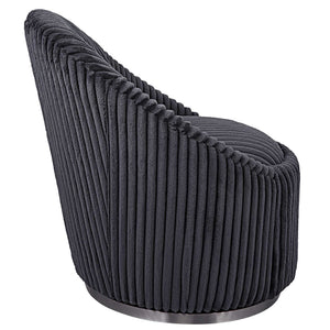 Uttermost Crue Fabric Swivel Chair with cushioned seat, modern design, and sleek upholstery for stylish comfort.