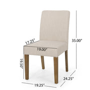 Contemporary upholstered dining chair with tapered wooden legs, part of Noble House chair set, showcasing modern design and comfort.