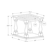 Square 2-tier accent table in traditional espresso finish with a classic design, perfect for living room or bedroom decor.