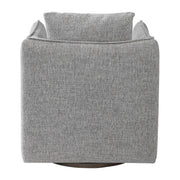 Uttermost Corben swivel chair with plush fabric upholstery, modern design, and a sturdy base, perfect for contemporary living spaces.