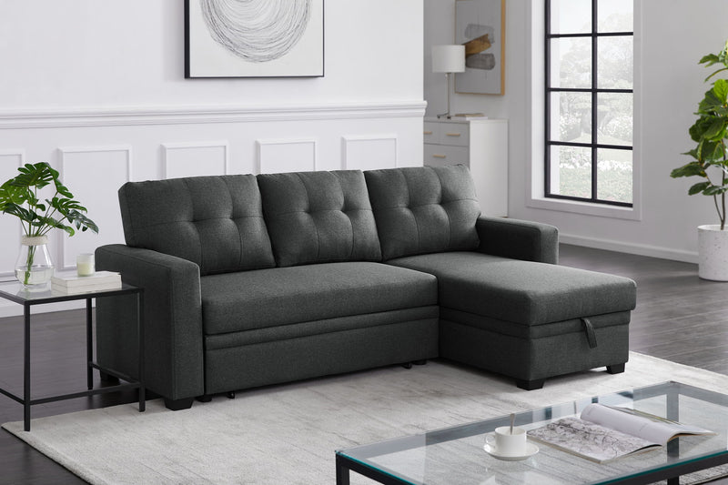 Upholstered Pull Out Sectional Sofa With Chaise - R&R Furniture Gallery (Fountain Valley, CA)