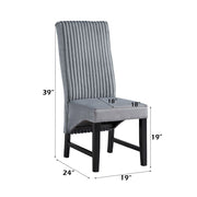 Kini - Side Chair (Set of 2) - Gray Corduroy & Black - R&R Furniture Gallery (Fountain Valley, CA)