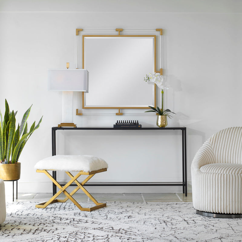Uttermost Balkan Iron Wall Mirror with decorative metal frame, showcasing a stylish and modern design for home decor.