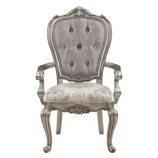 Ariadne - Arm Chair (Set of 2) - Velvet & Antique Platinum - R&R Furniture Gallery (Fountain Valley, CA)
