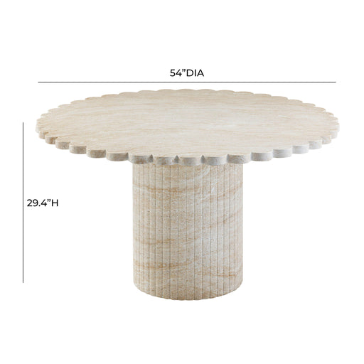Blossom - Indoor / Outdoor Round Dining Table - Washed Travertine - R&R Furniture Gallery (Fountain Valley, CA)