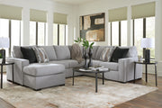 Benchcraft Lakepoint stationary sectional sofa with plush cushions and modern design in a neutral fabric setting.