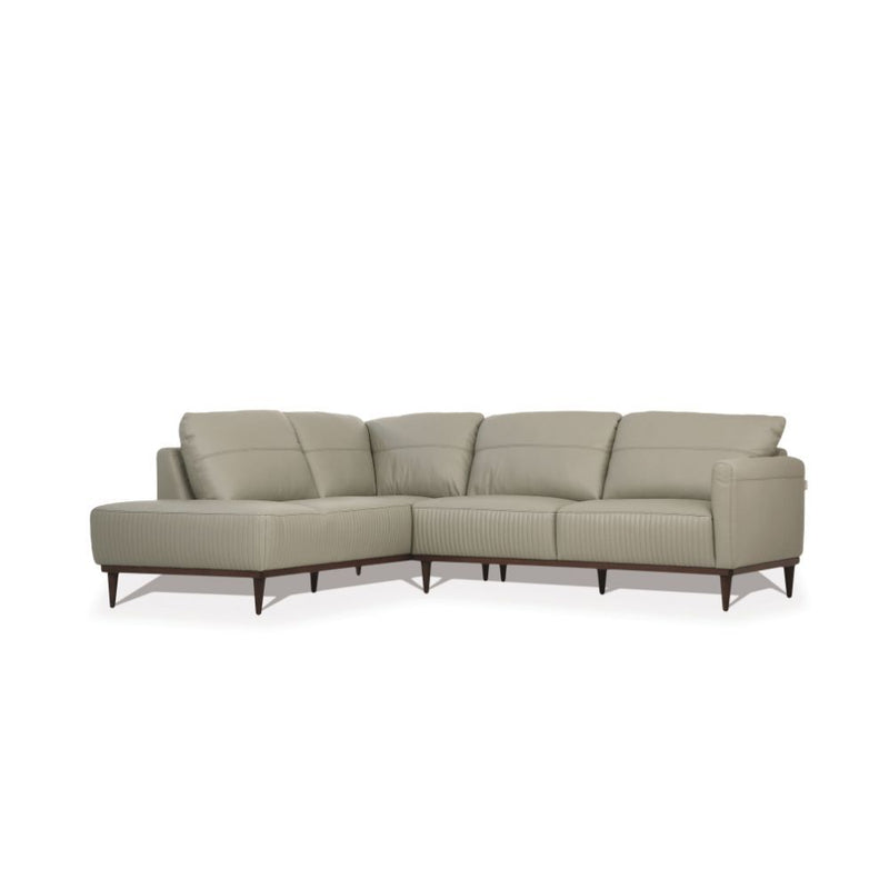 Tampa - 33" Sectional Sofa - Airy Green Leather - R&R Furniture Gallery (Fountain Valley, CA)
