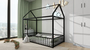 Metal Bed House Bed Frame With Fence - R&R Furniture Gallery (Fountain Valley, CA)