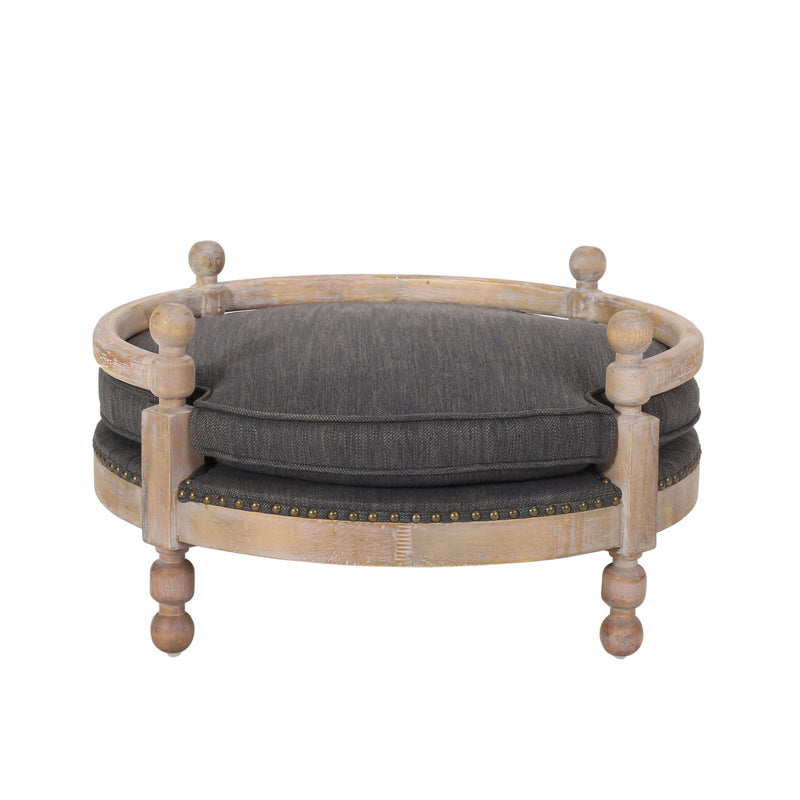 Round Pet Sofa, Wide Upholstered Pet Bed - Charcoal - R&R Furniture Gallery (Fountain Valley, CA)