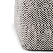 Brynn - Square Pouf - Patterned Black / Natural - R&R Furniture Gallery (Fountain Valley, CA)