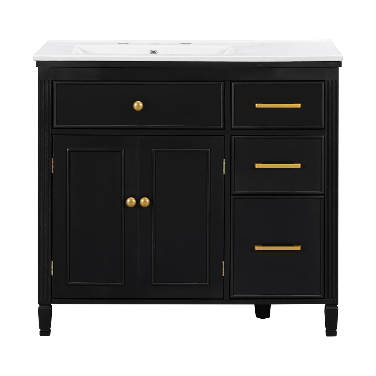 Bathroom Vanity With Sink Top, 3 Soft Closing Drawers