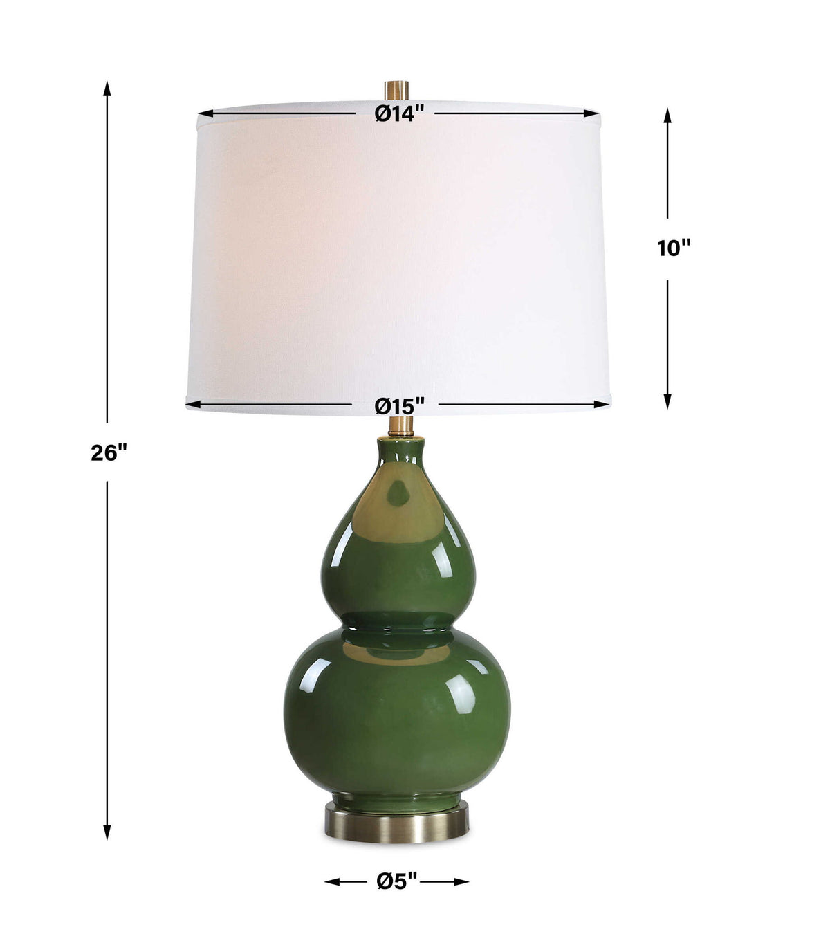 Ceramic Table Lamp - Dark Green