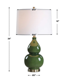 Ceramic Table Lamp - Dark Green
