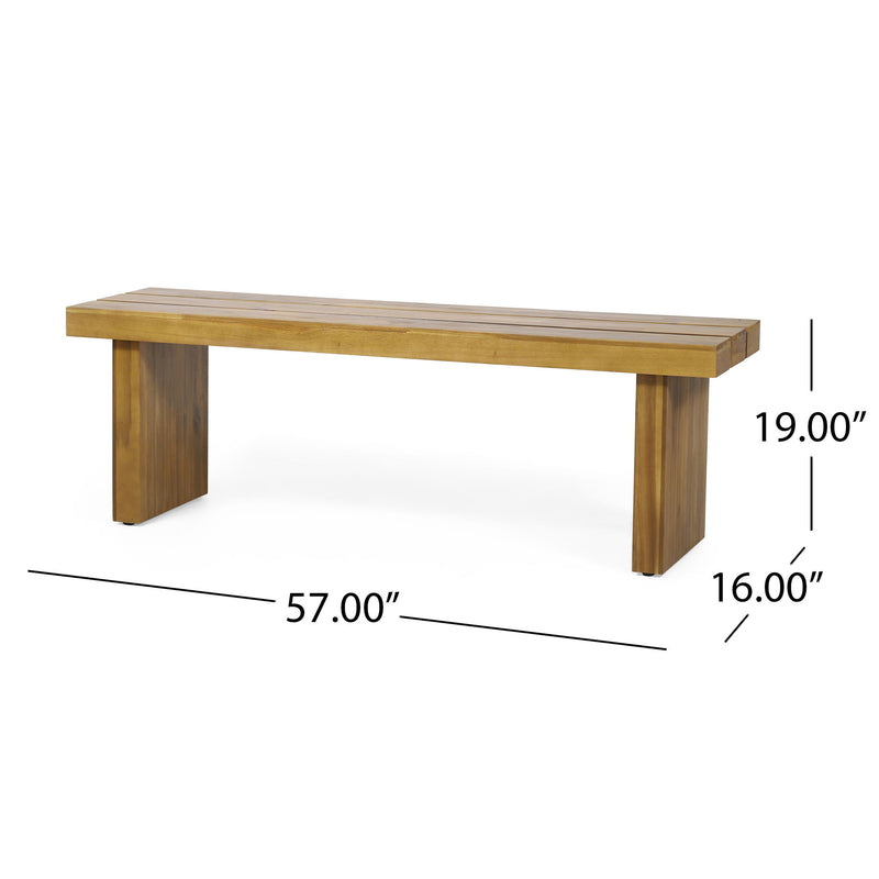 Nahanni - Rustic Acacia Wood Bench With Slat Design - Natural - R&R Furniture Gallery (Fountain Valley, CA)