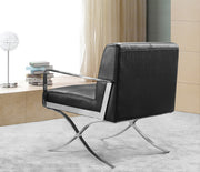 Delano Modern Black Leather Lounge Chair — view 3