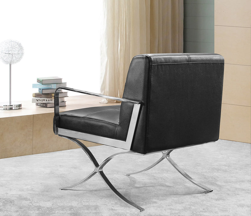 Delano Modern Black Leather Lounge Chair — view 3