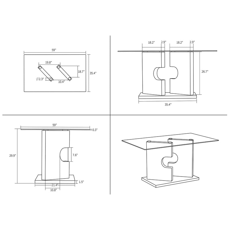 Iris - Dining Table - Gray - R&R Furniture Gallery (Fountain Valley, CA)