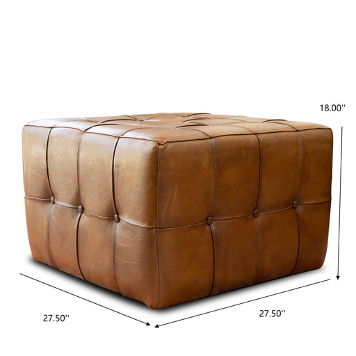 Benjiro - Square Ottoman - Tan - R&R Furniture Gallery (Fountain Valley, CA)