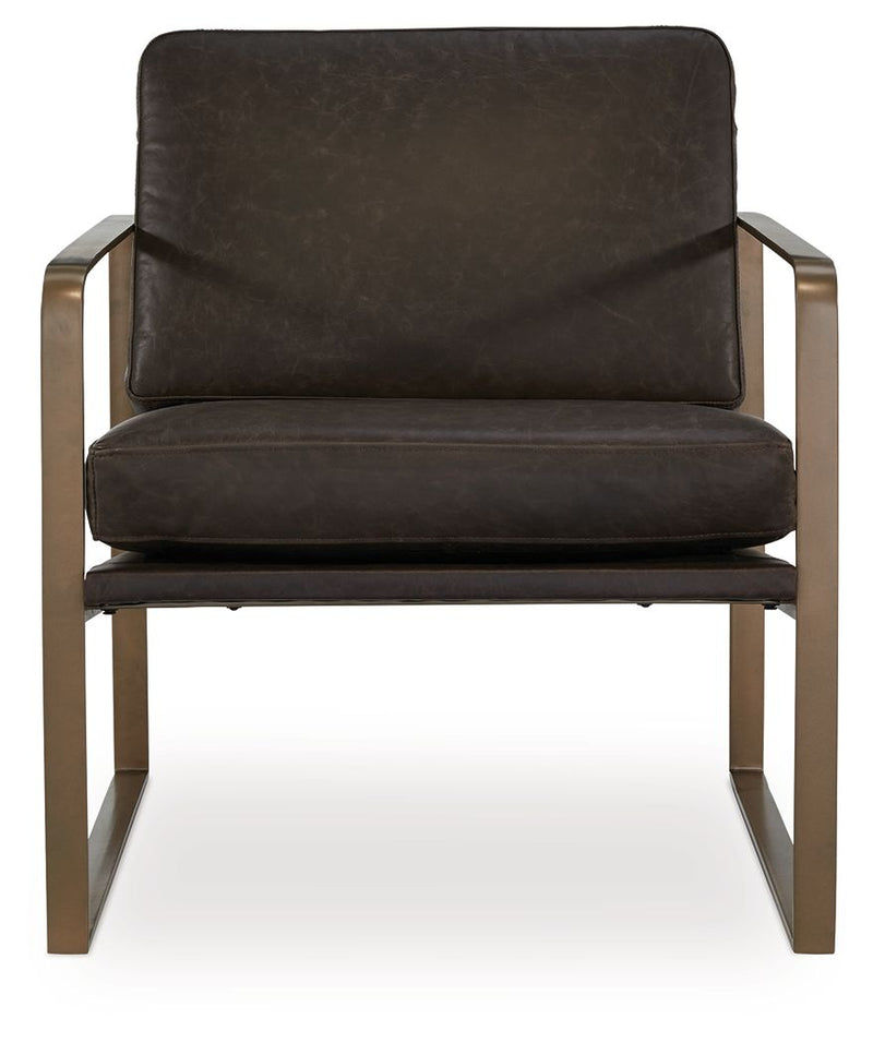 Bradett - Accent Chair - Dark Brown / Gold Finish - R&R Furniture Gallery (Fountain Valley, CA)
