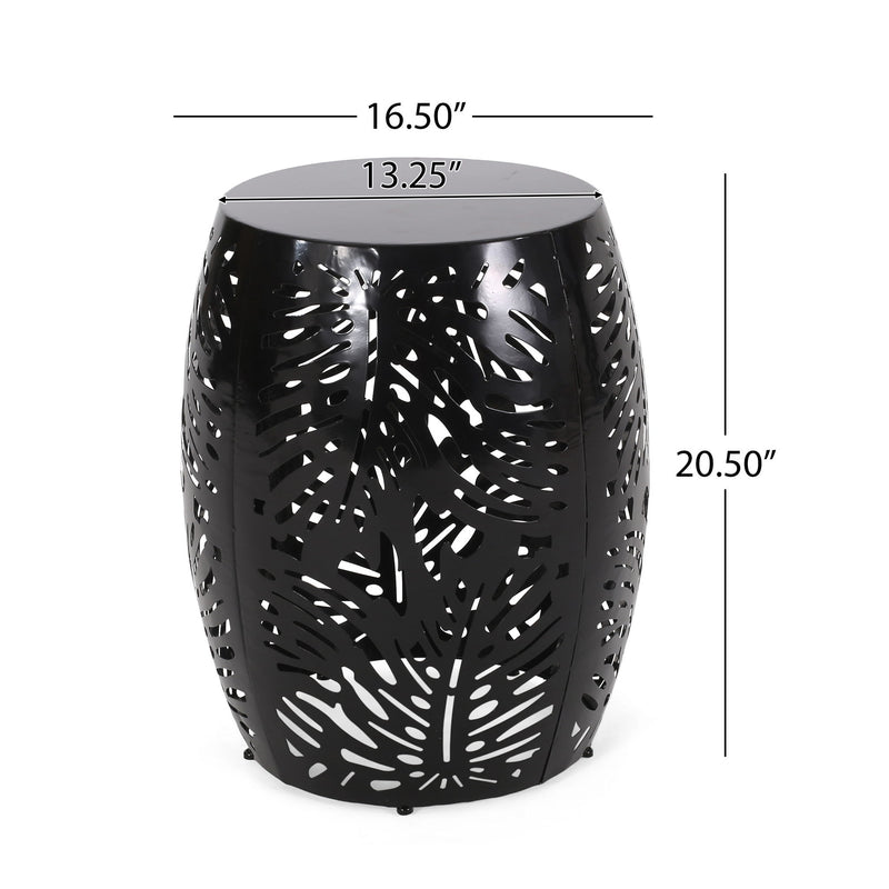 Large modern metal end table by Noble House featuring sleek design and sturdy construction for contemporary living spaces.