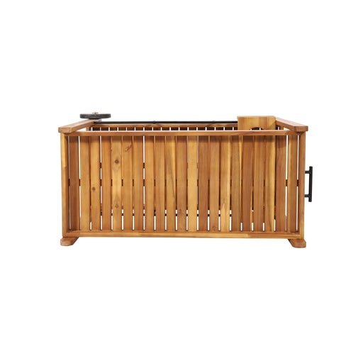 Bar Cart With Wine Bottle Holders, - Black - R&R Furniture Gallery (Fountain Valley, CA)