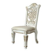 Vendome - 48" Side Chair (Set of 2) - Synthetic Leather & Antique Pearl - R&R Furniture Gallery (Fountain Valley, CA)