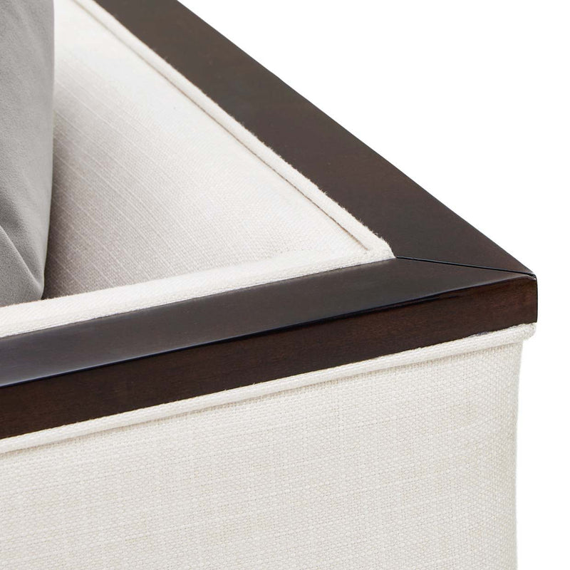 Belmont Place - Loveseat - Cream / Espresso - R&R Furniture Gallery (Fountain Valley, CA)