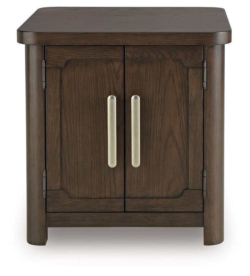 Breckington - Rectangular 2-door End Table - Dark Brown - R&R Furniture Gallery (Fountain Valley, CA)
